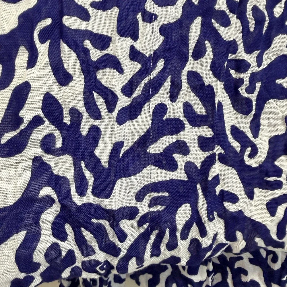 Lilly Pulitzer Murfee Infinity Scarf Blue White Coral Print Rayon 34